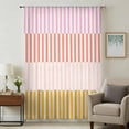 thumbnail image 1 of Colorful Stripe Sheer Curtains 96 Inches Long, Modern Pink Red Yellow Vertical Striped Light Filering Curtains, Privacy Drapes Simi Floor to Veiling Curtain for Living Room Bedroom Window Treatment, 1 of 9