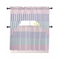 thumbnail image 1 of Colorful Stripe Swag Curtains for Living Room/Bedroom Windows, Modern Pink Purple Blue Vertical Striped Kitchen Curtains and Valances Set 36 Inch Length, Light Filtering Swags Valance Curtain Panels, 1 of 5
