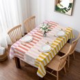 thumbnail image 1 of Colorful Stripe Table Cloth Waterproof Tablecloths, Modern Pink Red Yellow Vertical Striped Tablecloth Dining Table Cover for Kitchen Party Tabletop Outdoor, Rectangle Tablecloth 52x70 Inch, 1 of 9