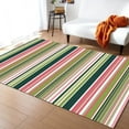 Colorful Stripe Texture Living Room Carpet Coffee Table Floor Mat Study