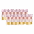 thumbnail image 1 of Colorful Stripe Valances for Windows, Modern Pink Red Yellow Vertical Striped Light Filtering Kitchen Curtains, Rod Pocket Window Valance Curtains for Living Room Bedroom, 42" W x 12" L, 2 Panels, 1 of 9