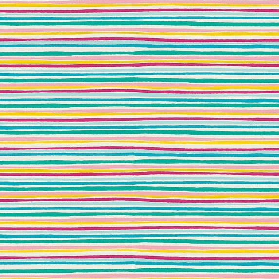 Colorful Stripe cotton fabric - Hello Sunshine AGF cotton, Sold by the Quarter Yard