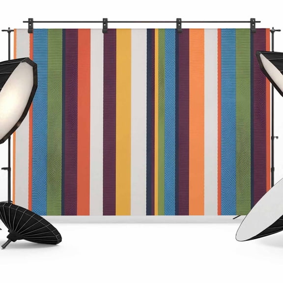 Colorful Striped Backdrop for Photography, Fabric Photo Background Backdrop, Farmhouse Stripes Vintage Photo Booth Background for Portrait Photoshoot Video Wedding Studio Decoration Banner 7x5ft