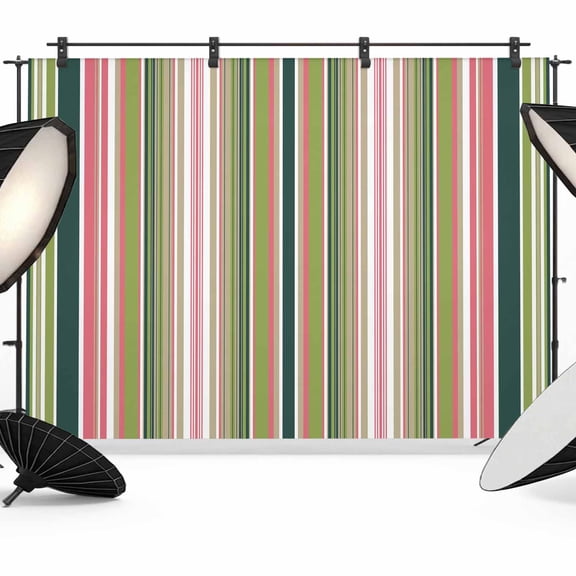Colorful Striped Backdrop for Photoshoot,Photography Photo Studio Background Wall Backdrop,Sage Green Pink White Vertical Lines Back Drop Banner Panel for Portraits Wedding Party Live Streaming 7x5Ft
