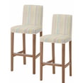 thumbnail image 1 of Colorful Striped Bar Stool Covers Set of 2, Modern Farmhouse Vertical Stripes Burlap Stretch Bar Chair Covers with Backs, Removable Pub Counter Height Chair Cover for Kitchen Dining Room Cafe, 1 of 7