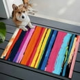 thumbnail image 1 of Colorful Striped Bathroom Mat 2x3 FT, Non Slip Small Kitchen Mat, Modern Rainbow Abstract Graffiti Art Washable Backed Front Door Throw Rug Non-Shedding Indoor Outdoor Doormat for Entryway Sink, 1 of 9