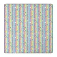 thumbnail image 1 of Colorful Striped Cartoon Unicorn Pattern Square Fitted Tablecloth with Elastic Edge,Square Table Cover,Washable Elastic Table Cover for Home Kitchen Party Decor 36"x36", 1 of 6
