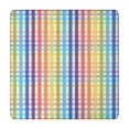 thumbnail image 1 of Colorful Striped Checkered Pattern Square Fitted Tablecloth with Elastic Edge,Square Table Cover,Washable Elastic Table Cover for Home Kitchen Party Decor 34"x34", 1 of 6
