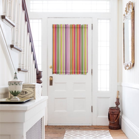 Colorful Striped Door Curtains for Door Window, French Sidelight Front Back Door Curtains With Tieback, Farmhouse Modern Stripes Art Kitchen Rod Pocket Drapes Privacy Panel Window Blind Cover 54"x40"