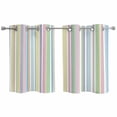 thumbnail image 1 of Colorful Striped Kitchen Curtains Small Short 39 Inch Length, Farmhouse Rainbow Color Stripes Grommet Top Bedroom Living Room Curtains, Light Filtering Cafe Curtain Drapes 2 Panels Set 55''x39'', 1 of 9