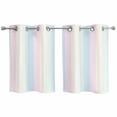 thumbnail image 1 of Colorful Striped Kitchen Curtains Small Short 39 Inch Length, Rainbow Color Stripes Grommet Top Bedroom Living Room Curtains, Light Filtering Cafe Curtain Drapes 2 Panels Set 55''x39'', 1 of 9
