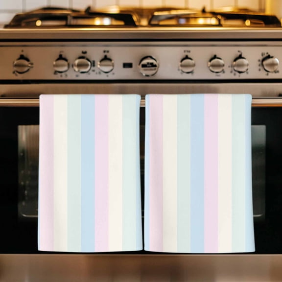 Colorful Striped Kitchen Towels Set of 1, Rainbow Color Stripes Absorbent Dish Towels for Kitchen, Microfiber Hand Towel, Quick Drying Tea Towel for Cleaning Decorative Dishcloths
