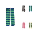thumbnail image 1 of Colorful Striped Knee-High Socks for Kids, Soft Stretchy Long Socks for Girls and Boys, Christmas-Themed Playwear Fashion Design, 1 of 4