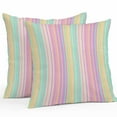 thumbnail image 1 of Colorful Striped Outdoor Pillow Covers Set of 2 Yellow Stripe Vintage Linen Texture Waterproof Throw Pillow Case Decorative Square Cushion Cover for Patio Couch Garden Balcony, 20"x20", 1 of 9