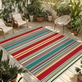 thumbnail image 1 of Colorful Striped Outdoor Rug for Patio/Deck/Porch, Non-Slip Large Area Rug 4 x 6 Ft, Boho Rainbow Abstract Vertical Lines Indoor Outdoor Rugs Washable Area Rugs, Reversible Camping Rug Carpet Runner, 1 of 8