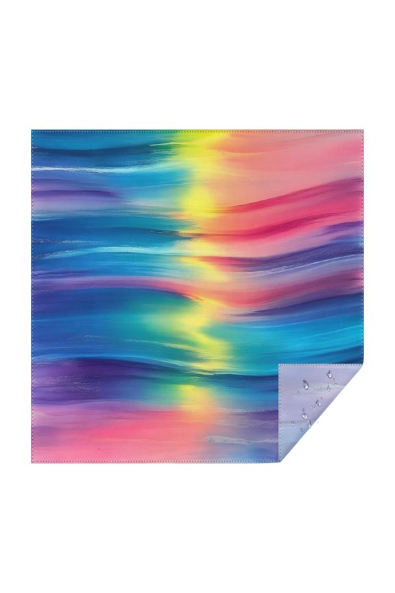 Colorful Striped Pattern Square Tablecloth,Waterproof Square Table Cover,Wipeable Spillproof Washable Table Cover for Home Kitchen Party Decor 42"X42"(107x107cm)