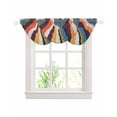 Colorful Striped Sheer Waterfall Valance Curtains for Window, Farmhouse ...