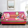 thumbnail image 1 of Colorful Striped Sofa Cover Inspired Lines Print Couch Covers Washable Furniture Protector Decor Abstract Patterned Slipcovers, 1 of 4