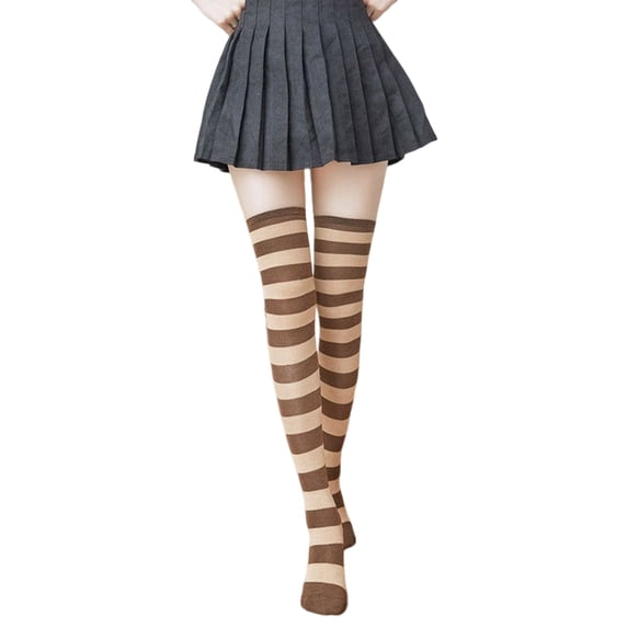 Colorful Striped Stockings Knee High Socks for Women over the Knee Socks Teen Thigh High Socks Warm Long Knee Hosiery