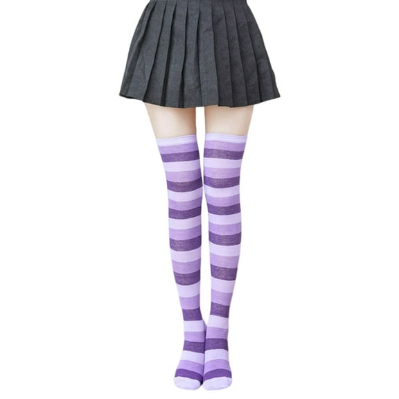 Colorful Striped Stockings Knee High Socks for Women over the Knee Socks Teen Thigh High Socks Warm Long Knee Hosiery