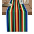 thumbnail image 1 of Colorful Striped Table Runner 72 Inches, Boho Abstract Vertical Stripe Lines Bed Runner Dresser Scarves Tabletop for Indoor Outdoor Parties/Ceremony/Banquet, 13" x 72", 1 of 8