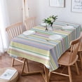 thumbnail image 1 of Colorful Striped Tablecloth Rectangle Table Cloth 52x70 , Waterproof Tablecloth Outdoor Table Cloth, Farmhouse Rainbow Color Stripes Washable Table Cover for Kitchen Dining Party, 1 of 8