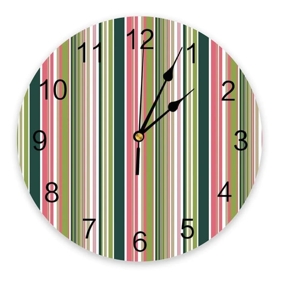 Colorful Striped Texture Wall Clock Large Modern Kitchen Dinning Round Wall Clocks Bedroom Silent Hanging Watch（14 Inch）