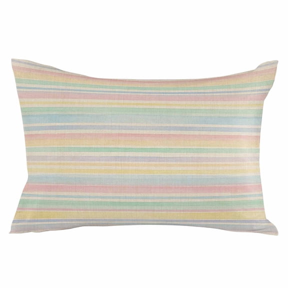 Colorful Striped Throw Pillow Cover 12 x 20 Inch Decorative Pillow Cover Modern Farmhouse Vertical Stripes Burlap Lumbar Pillowcase Seasonal Rectangle Cushion Case for Couch Sofa Bed Living Room