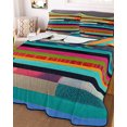thumbnail image 1 of Colorful Striped Twin XL Size Down Alternative Comforter, Lightweight Comforter Quilt Bedding Set with Pillow Shams Modern Abstract Art Retro All Seasons Bed Comforter Duvet Insert 68"x98", 1 of 7
