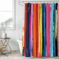 thumbnail image 1 of Colorful Striped Waterproof Fabric Shower Curtain,Modern Rainbow Abstract Graffiti Art Waterproof Fabric Shower Curtain for Bathroom Curtains Bathtubs Shower Curtains with 12 Hooks Stall 48x72in, 1 of 8