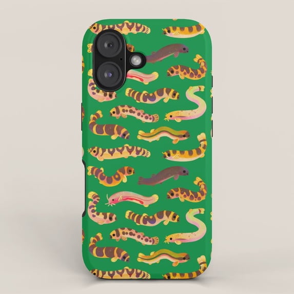 Striped Colorful Fish Colorful Striped and Spotted Fish Green Tough Case for Apple iPhone ...