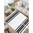 thumbnail image 1 of Colorful Stripes Area Rug for Bedroom 3x5 Ft Black Wood Texture White Super Soft fuzzy Throw Rug Non-Slip Fluffy Plush Indoor Floor Carpet for Living Room Nursery Home Decor, 1 of 8