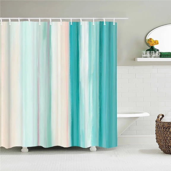 Colorful Stripes Bath Curtain Waterproof Fabric Shower Curtains Geometric Patterns Bathtub Screen for Bathroom Home Decor