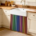 thumbnail image 1 of Colorful Stripes Cabinet Curtains 35"W x 35"L, Striped Farmhouse Modern Art Sink Skirt for Bathroom Vanity Kitchen Self Adhesive, Dust-Proof Privacy Curtain for Shelves Closet Laundry Room Pantry, 1 of 9