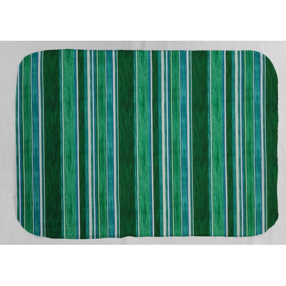 Colorful Stripes Dish Drying Mat by Penny's Needful Things (Terrycloth Color: Off White) (Green)