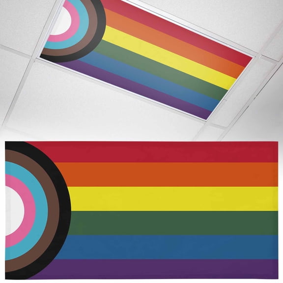 Colorful Stripes Fluorescent Light Covers Abstract Watercolor Colored Stripes Magnetic Light Filters Ceiling Lighting Panel Shade for Classroom Office Home 2 x 4 ft, 1 Pack