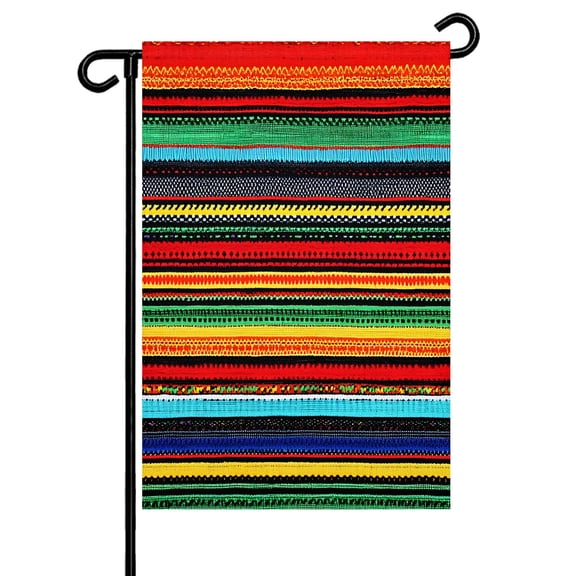 Colorful Stripes Garden Flag 28x40 Inch Mexican Aztec Double Sided Small Decorative Garden Flags for Outside, Outdoor Yard Porch Lawn Decoration