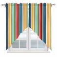 thumbnail image 1 of Colorful Stripes Kitchen Window Curtains, Swag Curtains Valance for Bedroom Living Room Bathroom, Modern Abstract Art Vertical Striped Rod Pocket Window Curtain Block Drapes 2 Panels 36"x63", 1 of 9