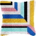 thumbnail image 1 of Colorful Stripes Latch Hook Pillow Kits DIY Pillowcase Crochet Hook Cushion Making Kits with Preprinted Pattern Canvas Instruction Yarns Pillow Cover Easy Starter DIY Kits 43x43cm（k200), 1 of 6