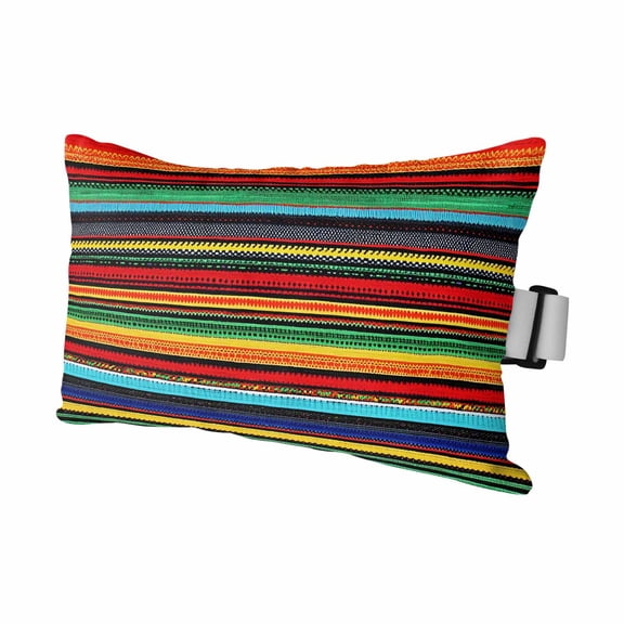 Colorful Stripes Outdoor Chaise Lounge Pillows Mexican Aztec Abstract Ethnic Lumbar Pillows with Insert Adjustable Elastic Strap Headrest Pillow for Recliner Patio Chair 1 Pack 11x16 Inch