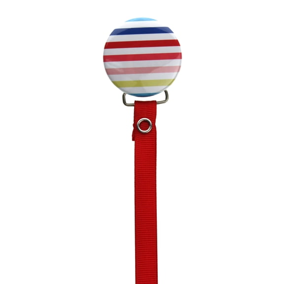 Colorful Stripes Pacifier Clip with Matching Ribbon