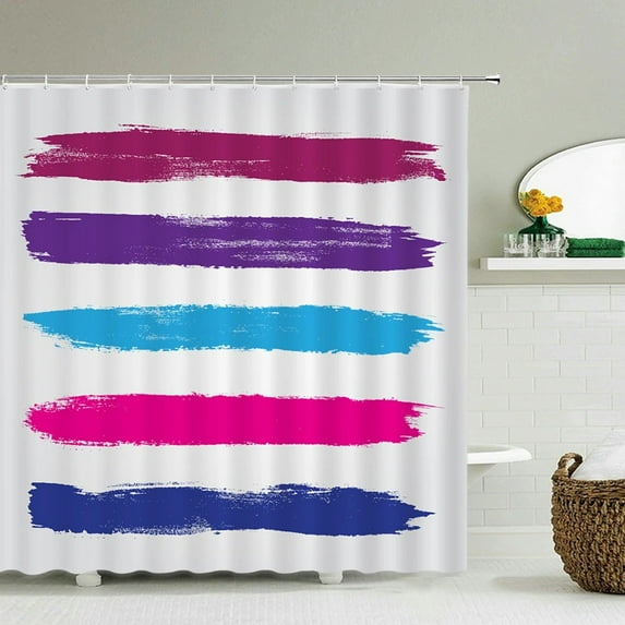 Colorful Stripes Pattern Shower Curtain Bathroom Waterproof Polyester fabric Home Decor Washable Bath Curtains180*180cm