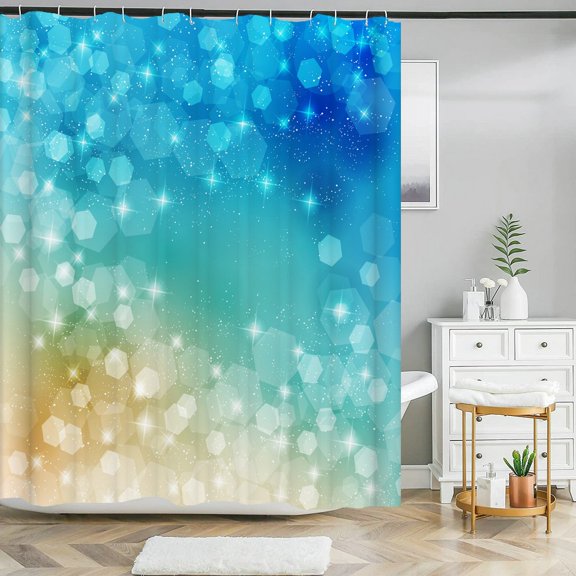 Colorful Stripes Printed Shower Curtain Sparkling Bathroom Curtain With Hook Waterproof Polyester Bath Screen