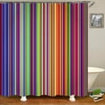 thumbnail image 1 of Colorful Stripes Shower Curtain Waterproof Polyester Fabric Geometry Bathroom Curtain 180 x 200cm with Shower Curtain, 1 of 5