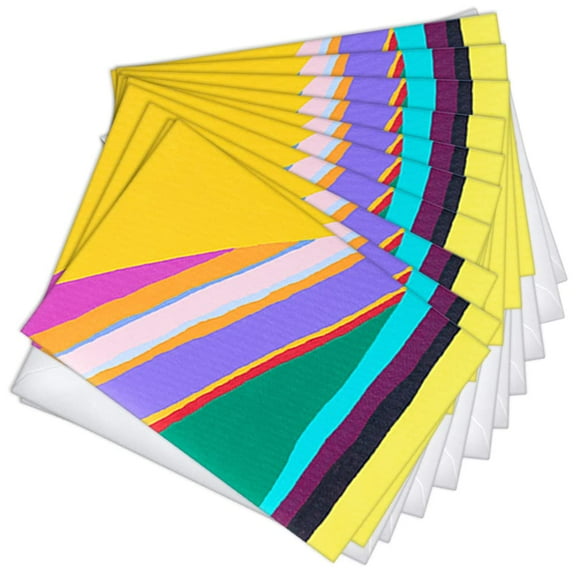 Colorful Stripes Thank You Blank Note Cards | 3 Pack Set (4X6)
