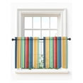 thumbnail image 1 of Colorful Stripes Tier Curtains 36 Inch Length,Sheer Curtains for Bedroom Living Room Window Modern Abstract Art Vertical Striped Small Half Window Kitchen Curtains & Drapes 27.5"x36" 2 Panels, 1 of 6
