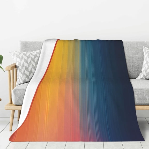 Colorful Strips Minimalist (20) Throw Blanket for Stylish Warm Winter Cabin Ultra-Soft Micro Fleece Blanket, Premium Microfiber, Silky Soft, Plush, Warm and Lightweight for Couch, Sofa, Bed - 40"X30"