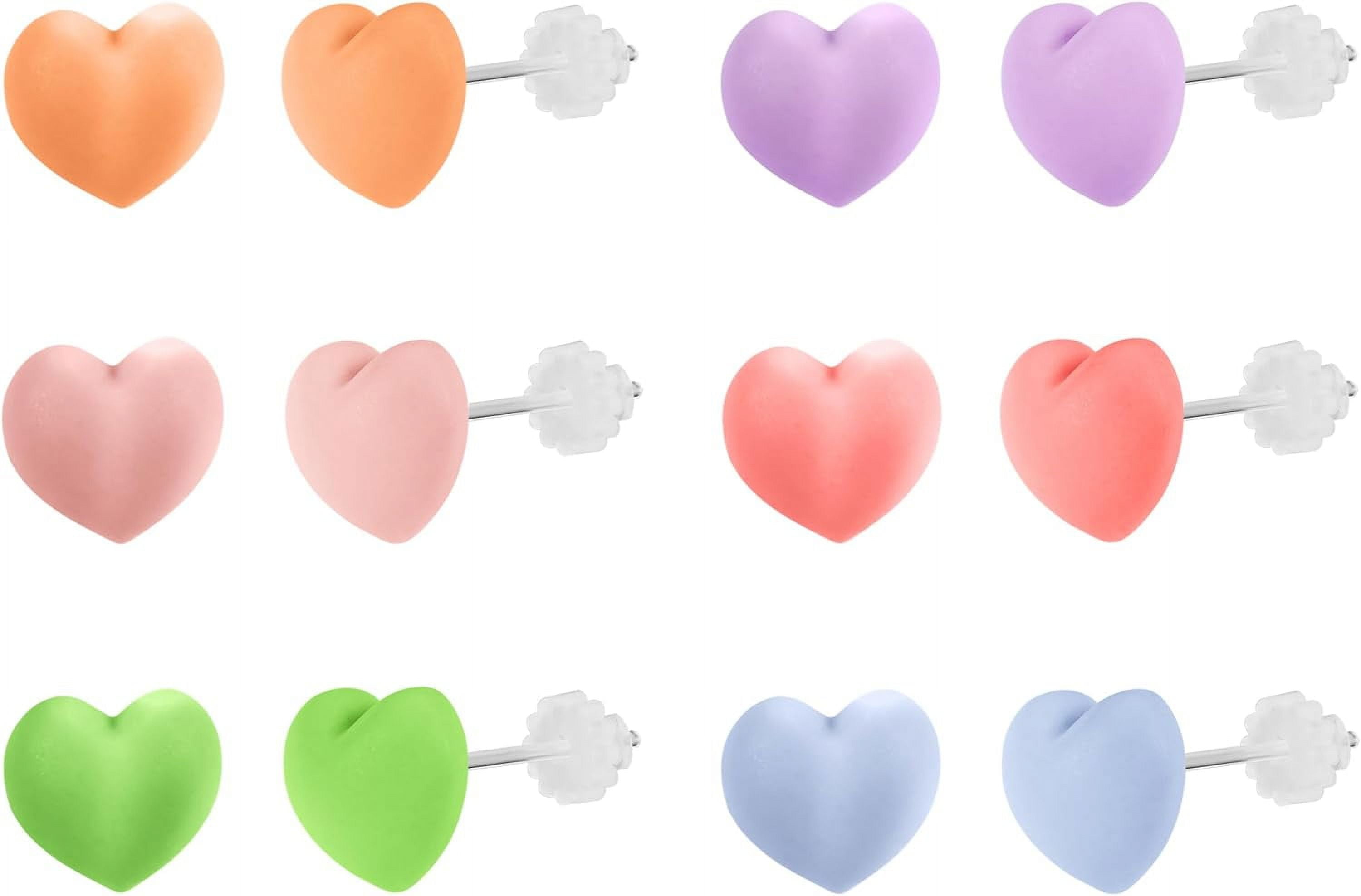 UMEFONE Colorful Stud Earrings Set Plastic Earrings Cute Clear Earrings Kawaii Hypoallergenic Earrings For Women Multipack[z1075]