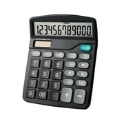 Desktop Calculator 12 Digit with Large LCD Display and Sensitive Button, Solar and Battery Dual , Standard Function for Office, Home, SchoolBlack