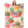 thumbnail image 1 of Colorful Succulent Cactus Blanket Throw Blanket Soft Fuzzy Travel Blanket for Bedroom Living Room Couch Office Car All Season Gift for Girls Boys Women Men 60"x50", 1 of 6